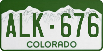 CO license plate ALK676