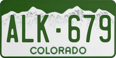 CO license plate ALK679