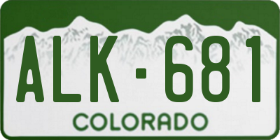 CO license plate ALK681