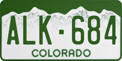 CO license plate ALK684
