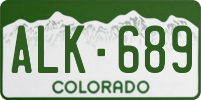 CO license plate ALK689