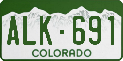 CO license plate ALK691