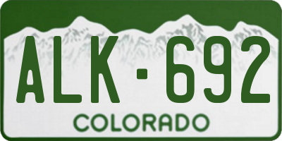 CO license plate ALK692