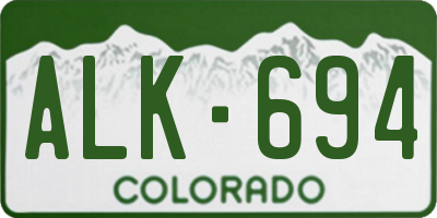 CO license plate ALK694
