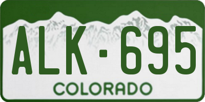 CO license plate ALK695