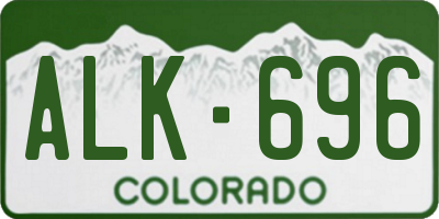 CO license plate ALK696