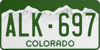 CO license plate ALK697