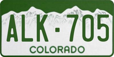 CO license plate ALK705
