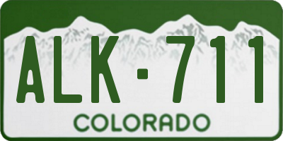 CO license plate ALK711