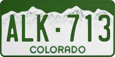 CO license plate ALK713