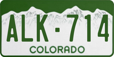 CO license plate ALK714