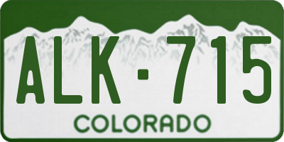 CO license plate ALK715