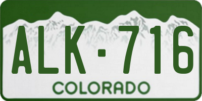 CO license plate ALK716