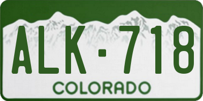 CO license plate ALK718