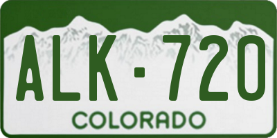 CO license plate ALK720