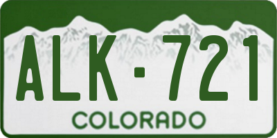CO license plate ALK721