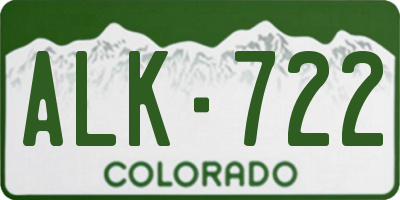 CO license plate ALK722