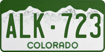 CO license plate ALK723