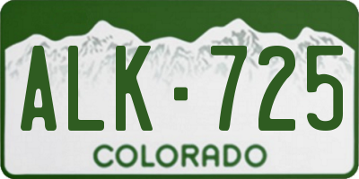 CO license plate ALK725