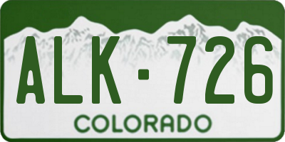 CO license plate ALK726