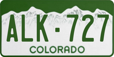 CO license plate ALK727