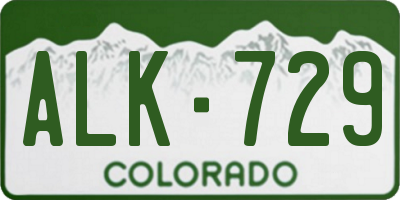 CO license plate ALK729