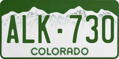 CO license plate ALK730