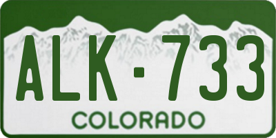 CO license plate ALK733