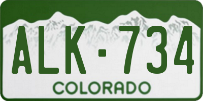 CO license plate ALK734