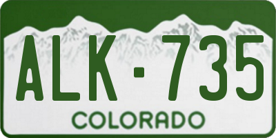 CO license plate ALK735