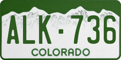 CO license plate ALK736