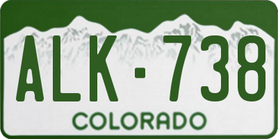CO license plate ALK738