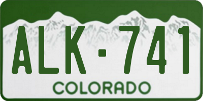 CO license plate ALK741