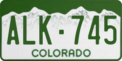 CO license plate ALK745