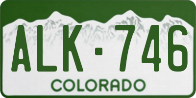 CO license plate ALK746