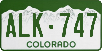 CO license plate ALK747