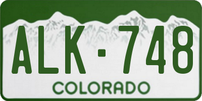 CO license plate ALK748