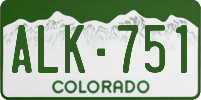 CO license plate ALK751