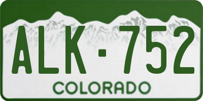 CO license plate ALK752