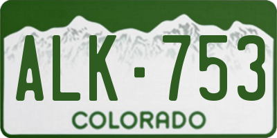 CO license plate ALK753