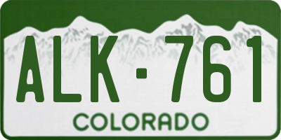 CO license plate ALK761