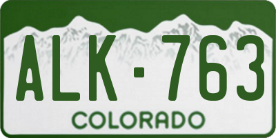 CO license plate ALK763