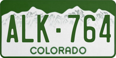 CO license plate ALK764