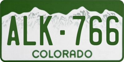 CO license plate ALK766