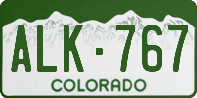 CO license plate ALK767
