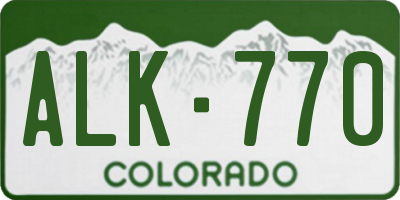 CO license plate ALK770