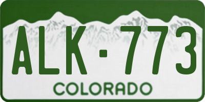 CO license plate ALK773
