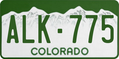CO license plate ALK775