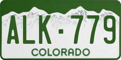 CO license plate ALK779