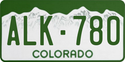 CO license plate ALK780